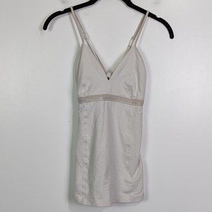 Lululemon Tan Gingham Fitted Athletic Tank Size 6